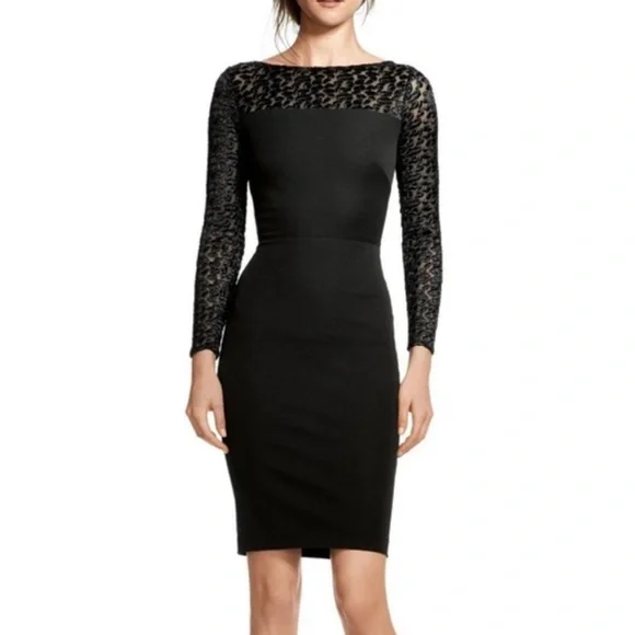 ROLAND MOURET X BANANA REPUBLIC Women’s Size 6 Dress NWT Stretch Sheath Black